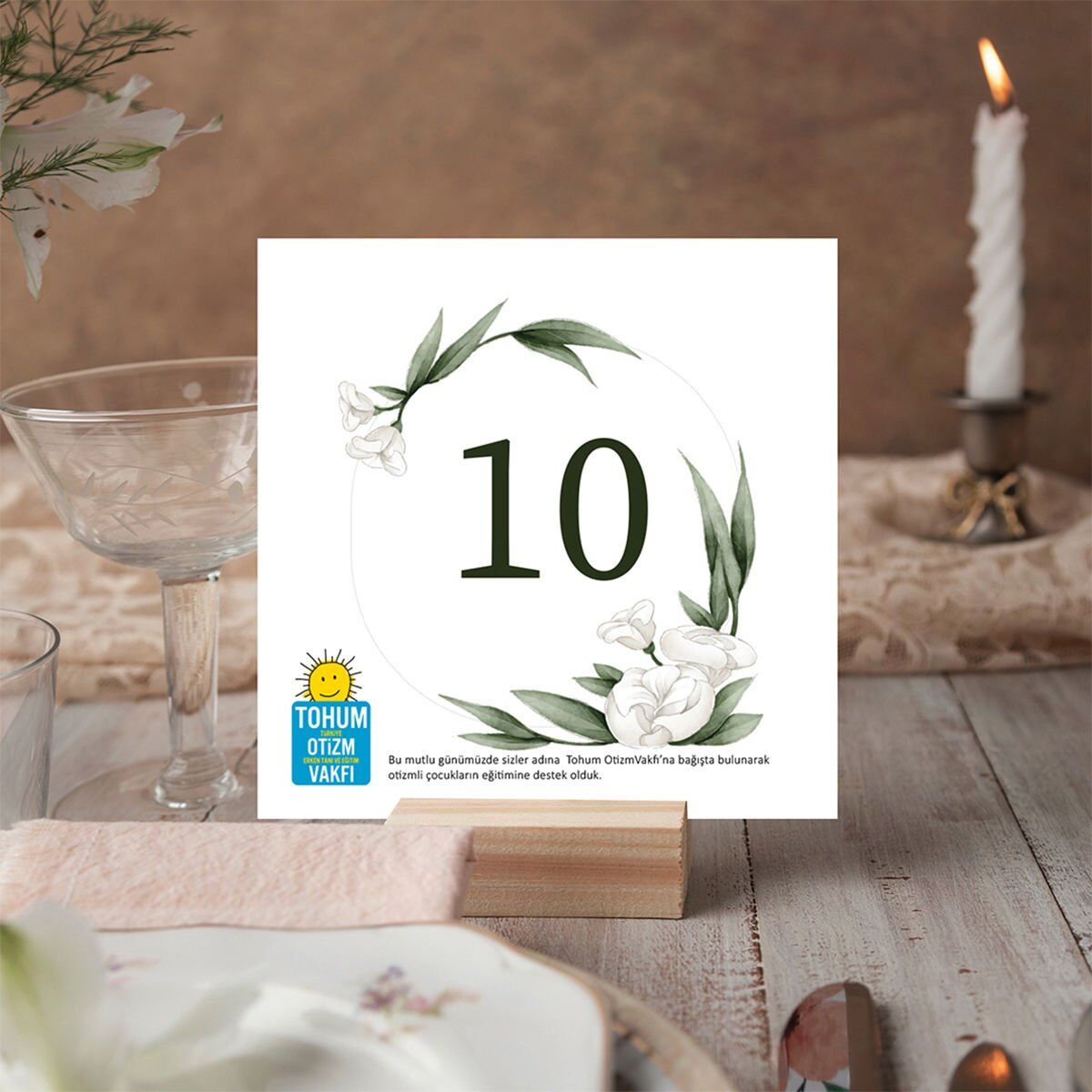 Masa Kartı | Beyaz Zambak