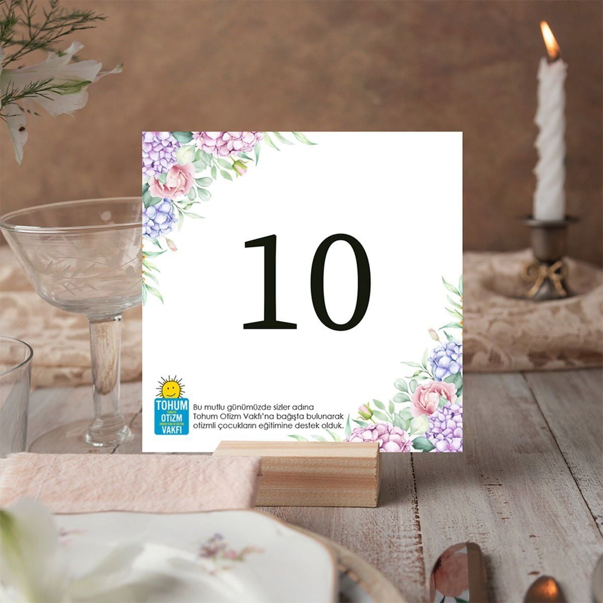 Masa Kartı | Ortanca Çiçek