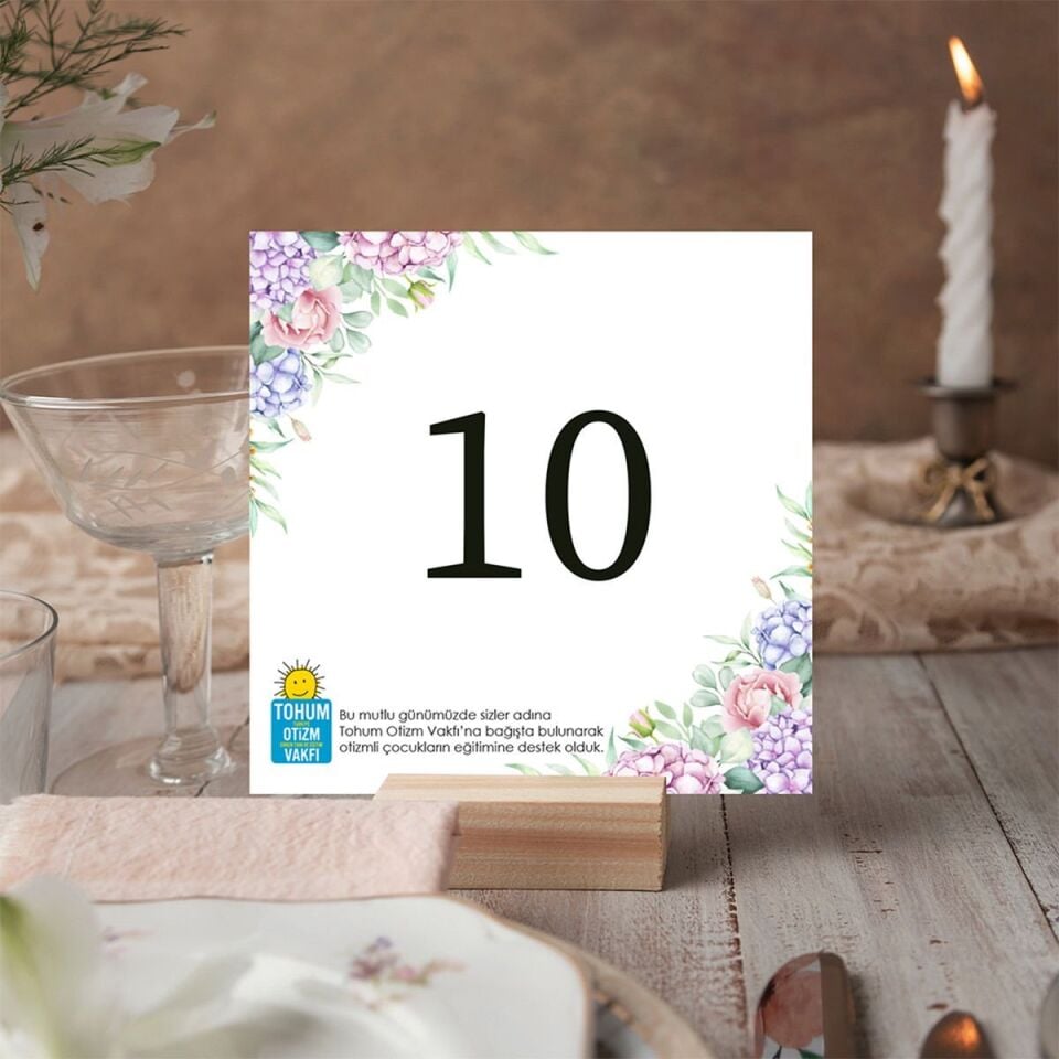 Masa Kartı | Ortanca Çiçek