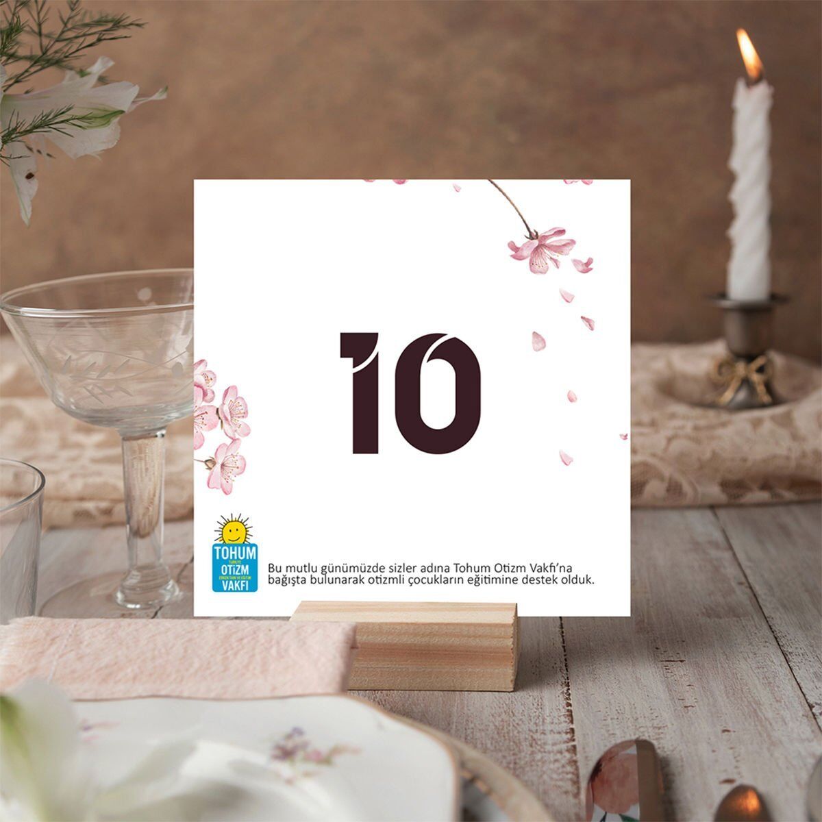 Masa Kartı | Kiraz Çiçeği