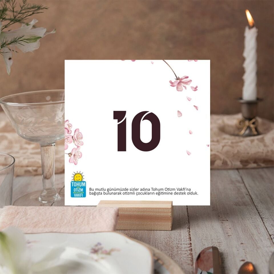 Masa Kartı | Kiraz Çiçeği