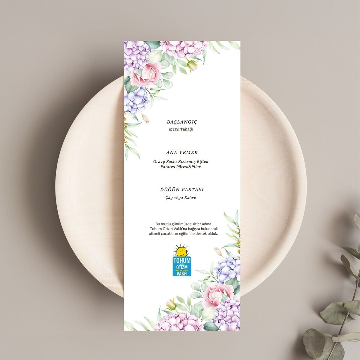 Menü Kartı | Ortanca Çiçek