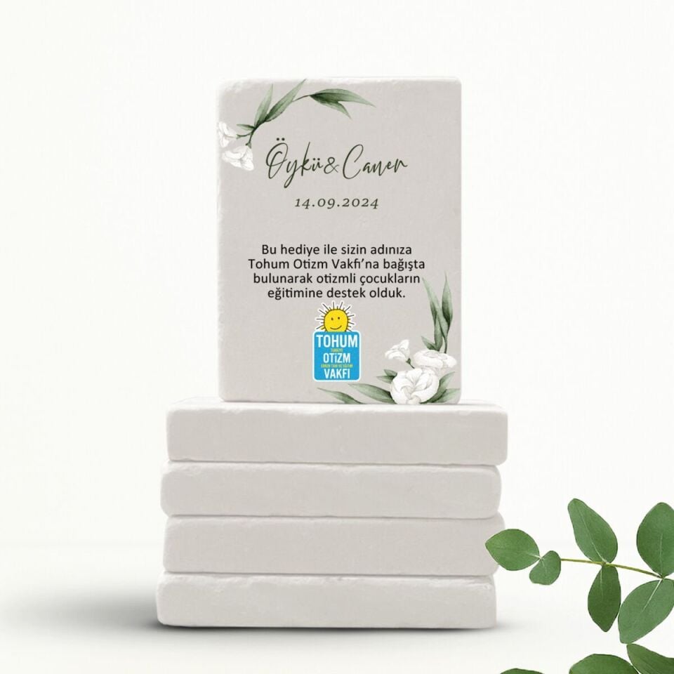 Doğal Taş Magnet | Beyaz Zambak