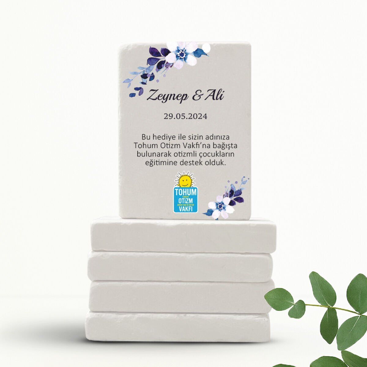 Doğal Taş Magnet | Mor Çiçek