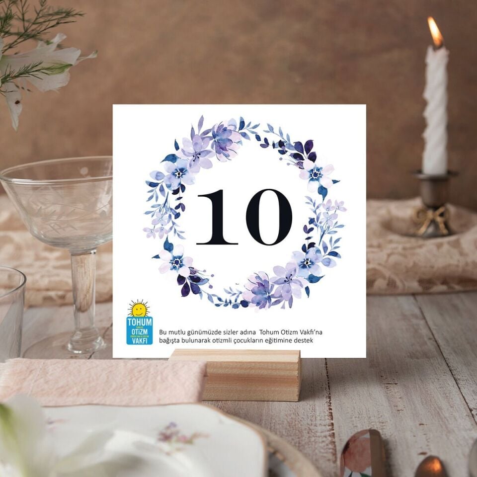 Masa Kartı | Mor Çiçek