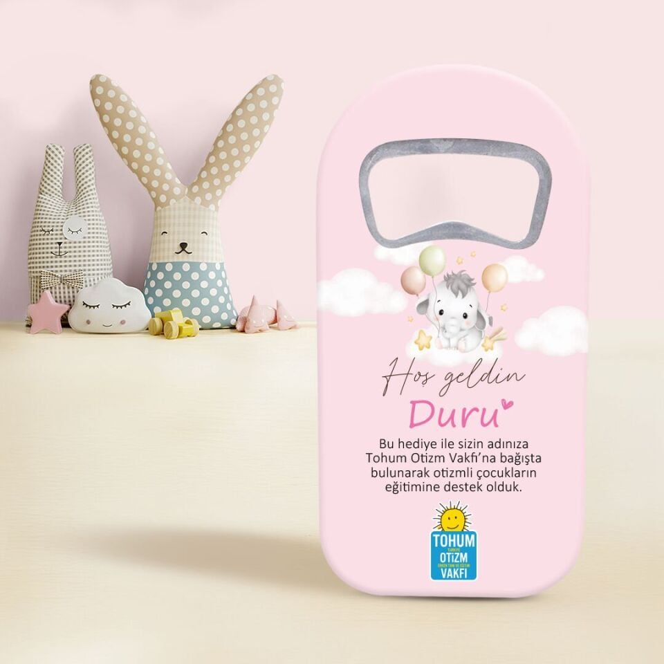 Dikey Açacak Magnet | Pembe Fil