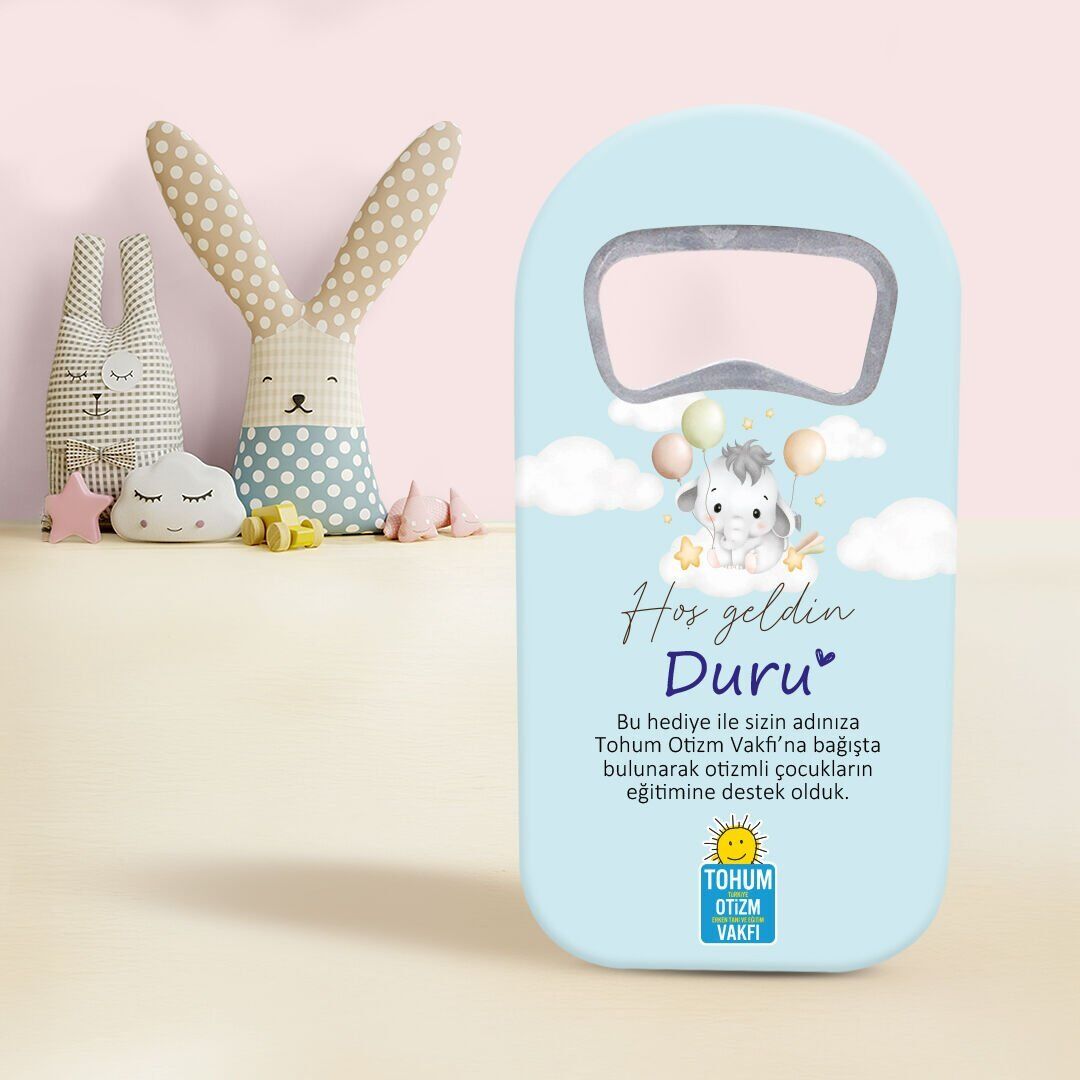 Dikey Açacak Magnet | Mavi Fil