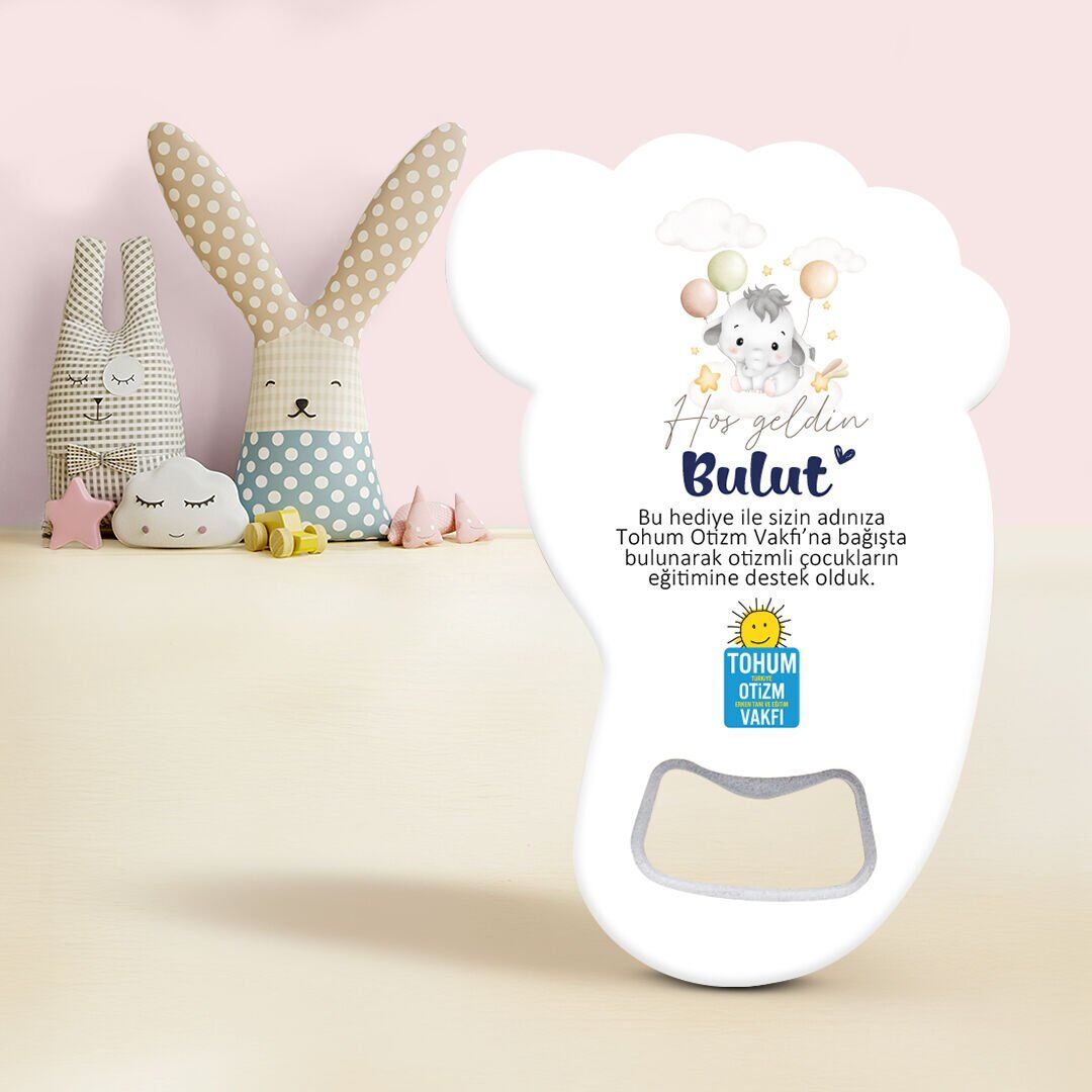 Ayak İzi Açacak Magnet | Beyaz Fil