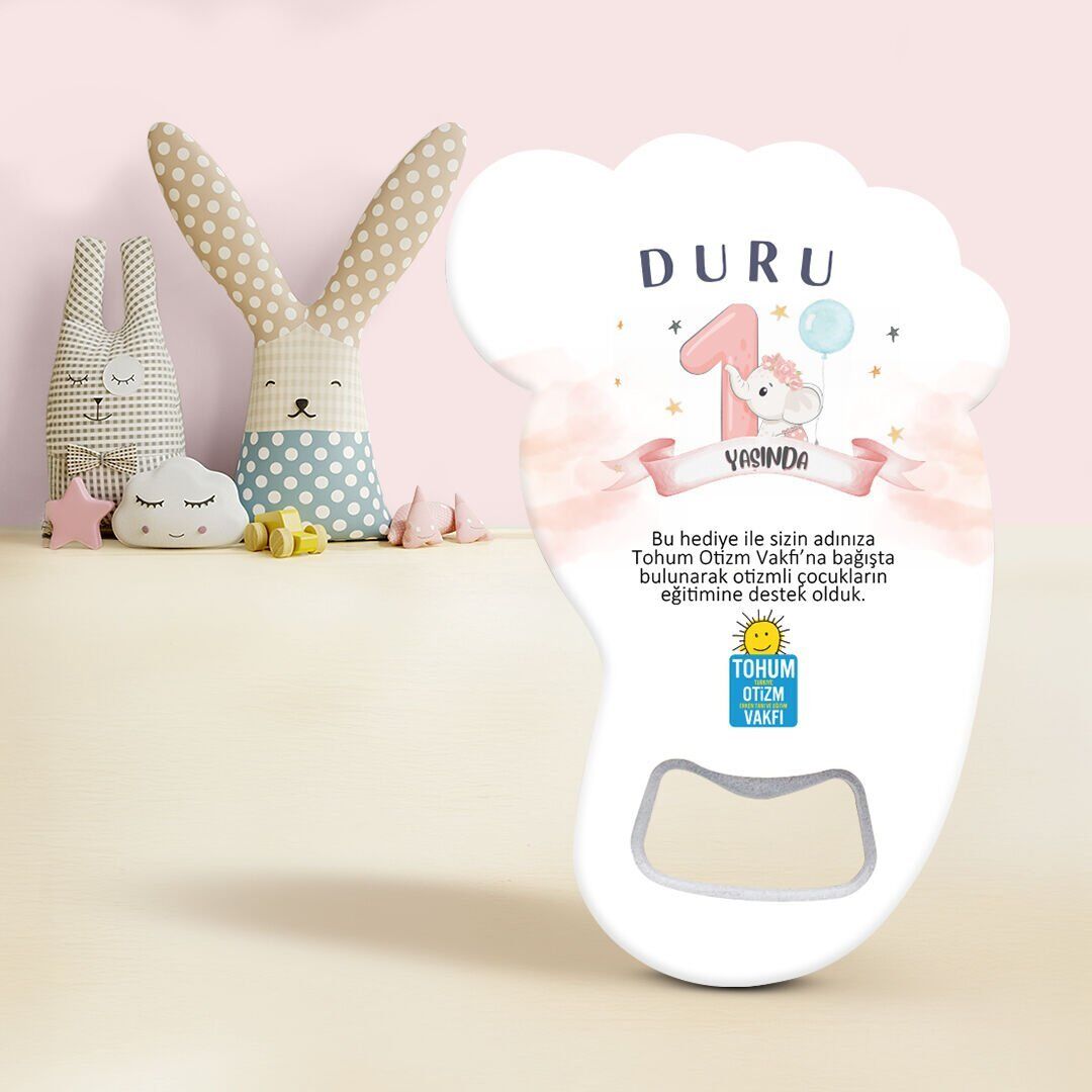 Ayak İzi Açacak Magnet | Balonlu Fil